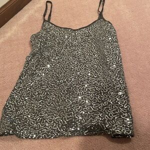 EXPRESS silver sparkly tank top. Size S.